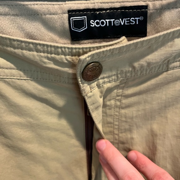 SCOTTeVEST TEC Zip Off Convertible Pants Travel Hiking Outdoors Tan Men'… - Picture 6 of 13